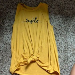 Smile yellow tank top for girls